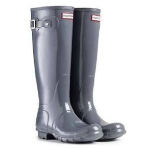 Hunter Original Women’s Tall Gloss Gray Rain Boot